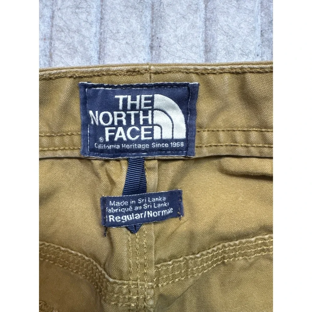 The North Face Mens Tan Canvas Work Pants Straight Leg Cotton A8ZS 29x29